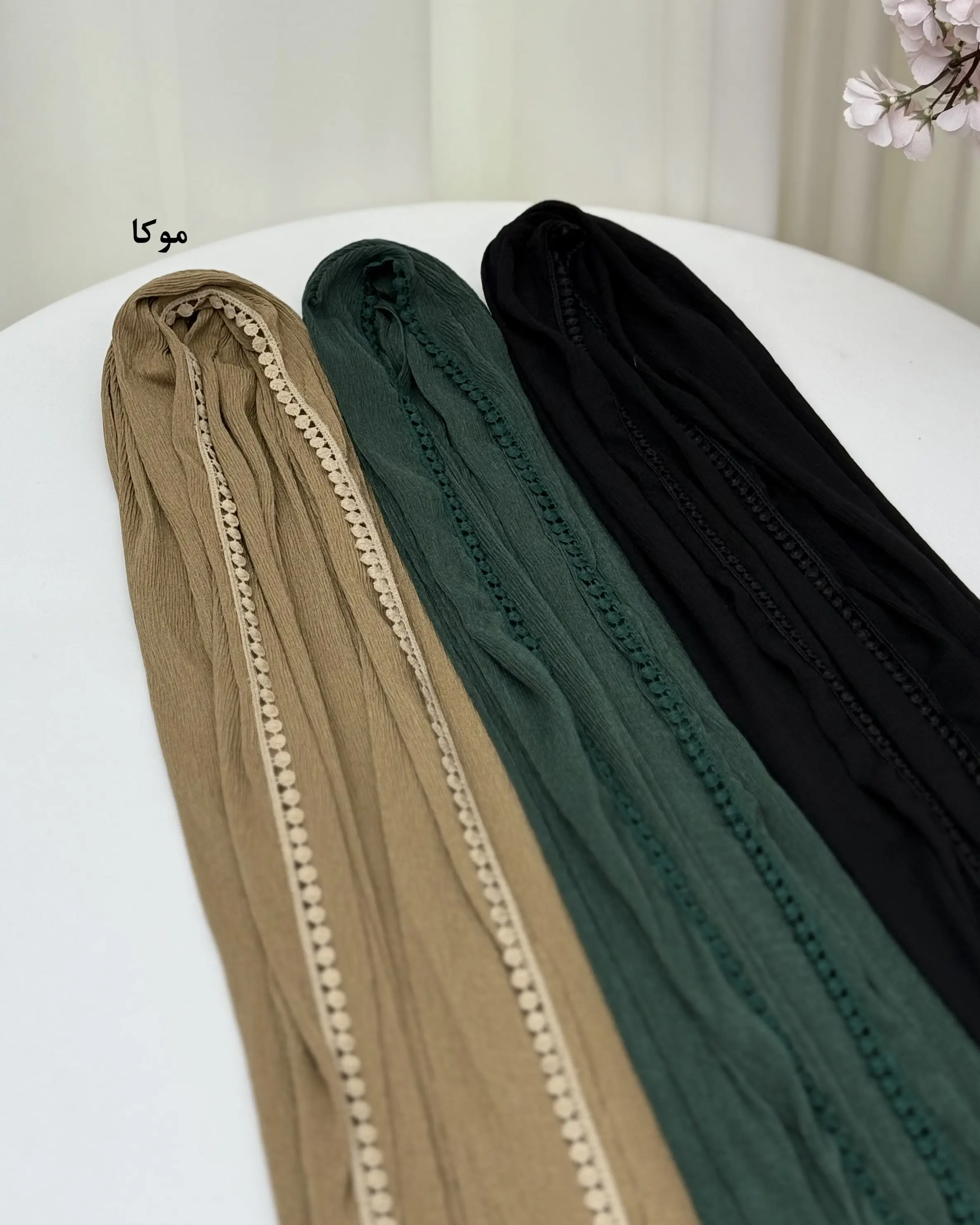 شال دخترانه و زنانه نخی مدل دور عدسی